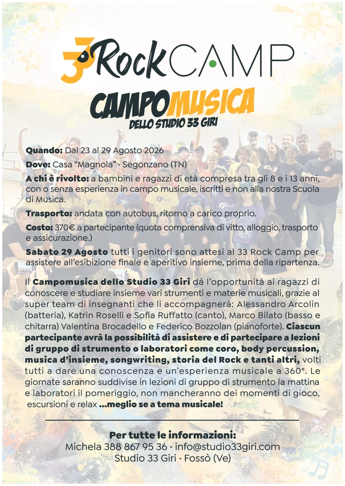 Rock Camp 2026 | Poliambulatorio Villa Ferri Medica